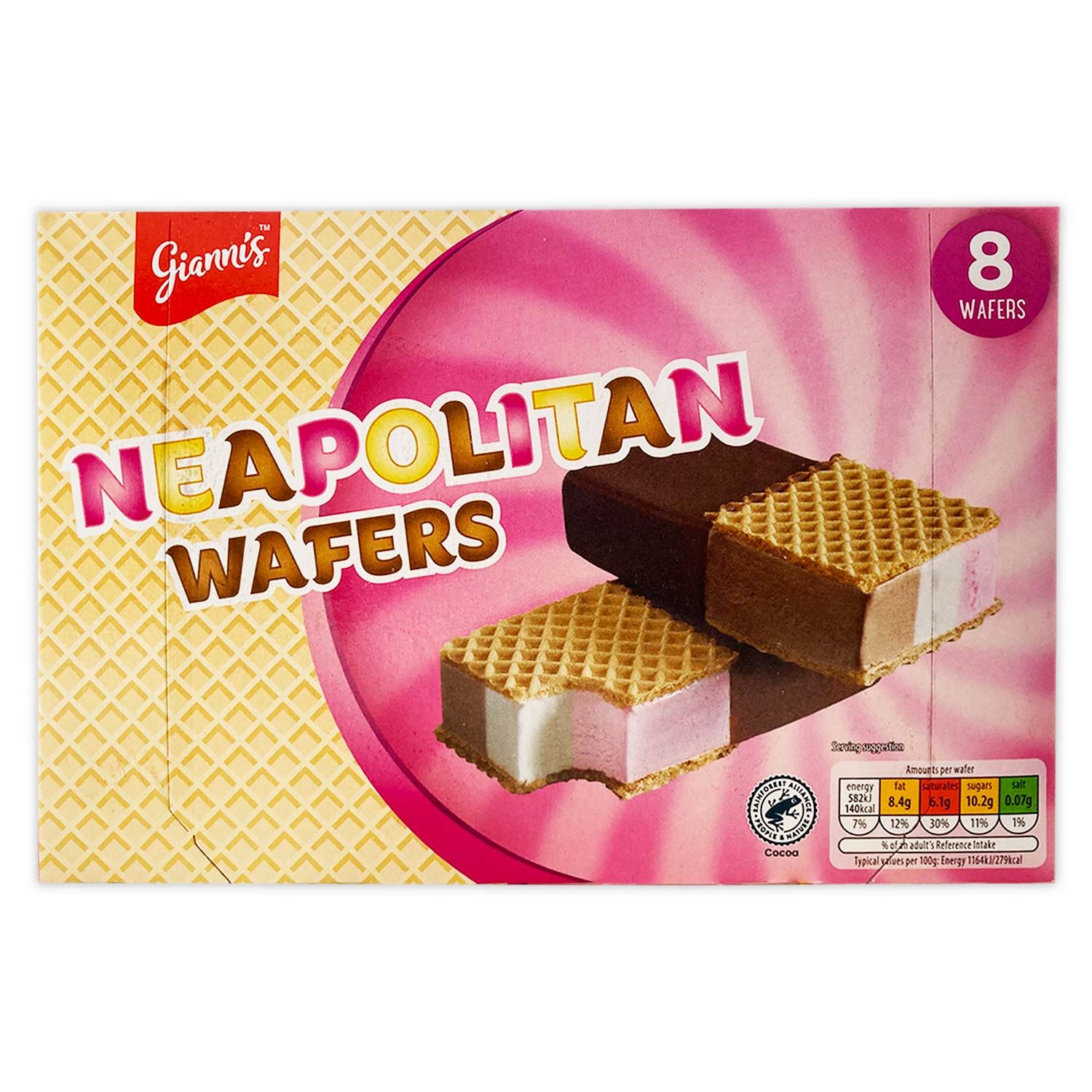 Neapolitan Wafers 8x90ml 400g Gianni S ALDI IE